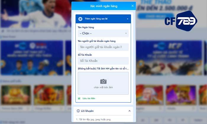 Điền chính xác thông tin ngân hàng để liên kết Điền chính xác thông tin ngân hàng để liên kết