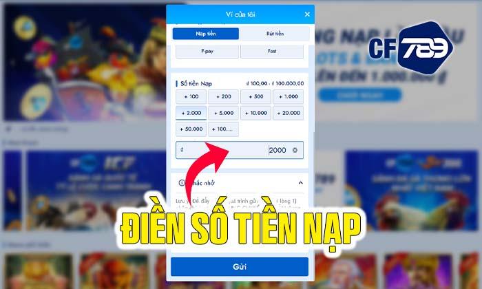 Điền số tiền muốn nạp Điền số tiền muốn nạp